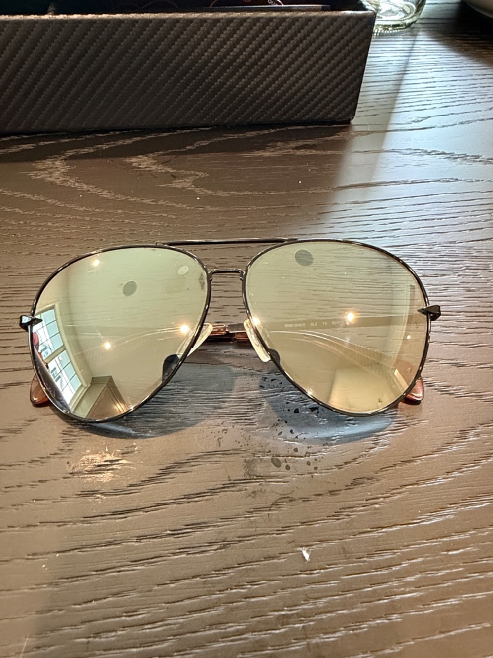 rag & bone Aviator Sunglasses with Green-Tinted Lenses